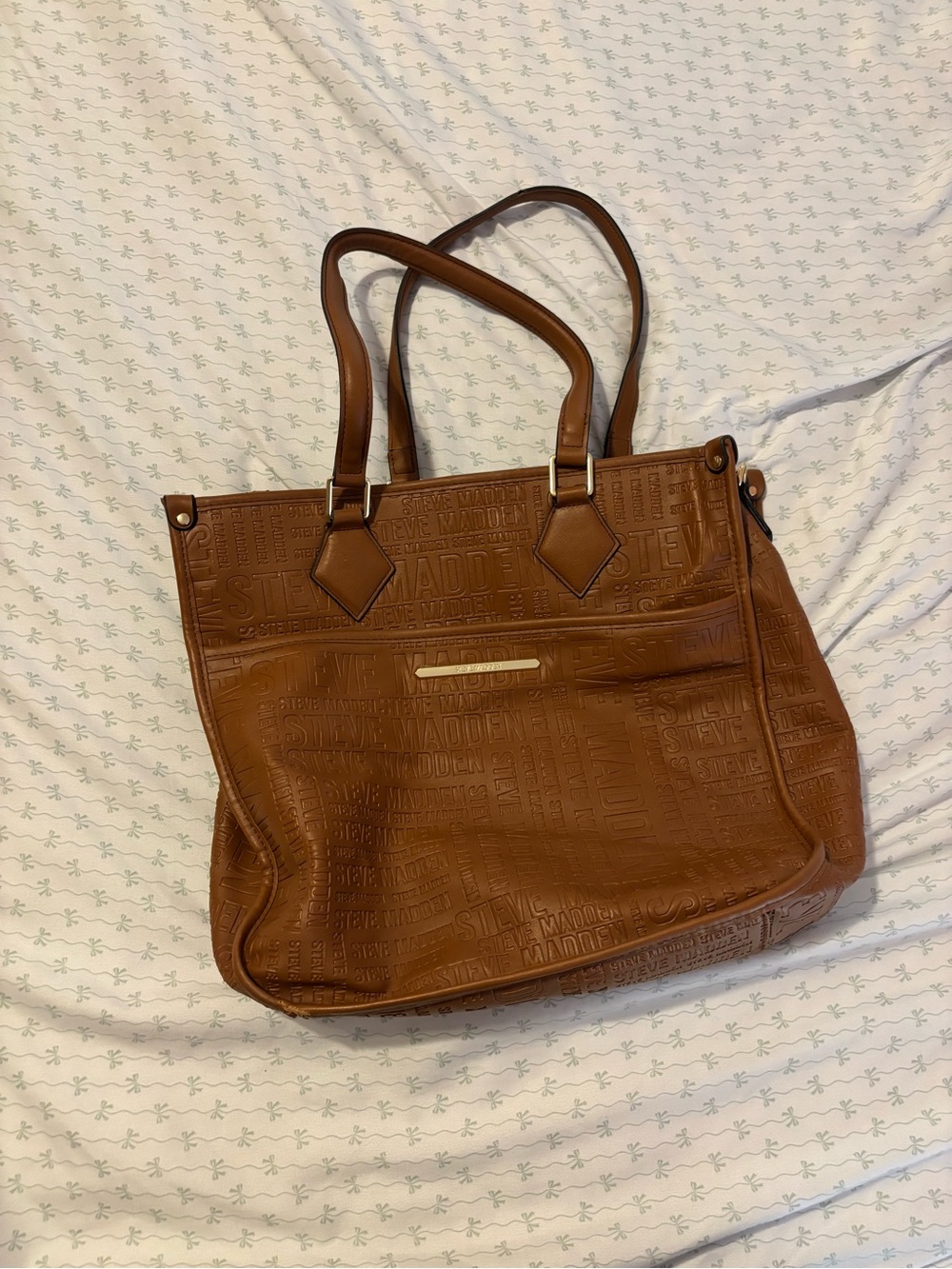 Steve Madden Cognac Embossed Tote